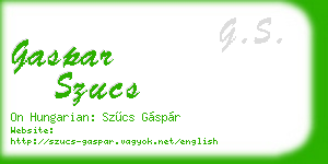 gaspar szucs business card
