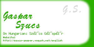 gaspar szucs business card